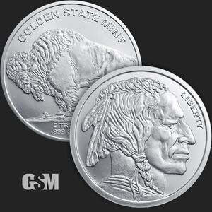 SEALED 2 ounce fine silver 999 round/coin American Buffalo & Indian.